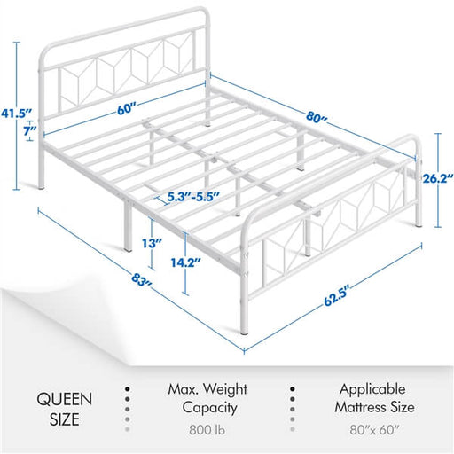 platform metal queen bed frame