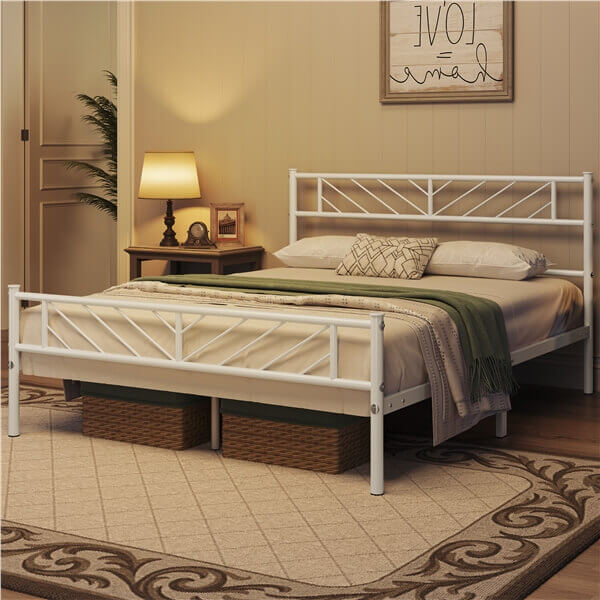 Yaheetech Metal Bed With Headboard — Yaheetechshop 