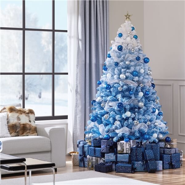 Yaheetech 6 ft. Unlit Flocked Artificial Christmas Tree with Foldable Stand Green and White