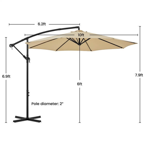 11 cantilever umbrella with solar lights