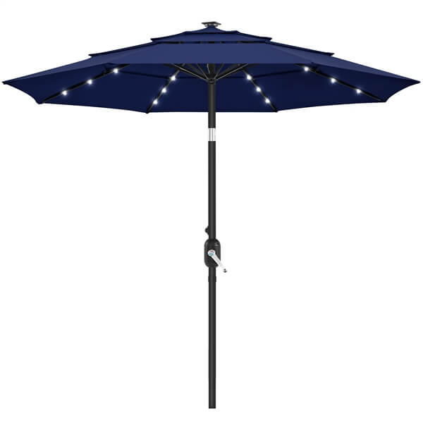 Yaheetech Outdoor Large Market Table Umbrella with LED Lights —