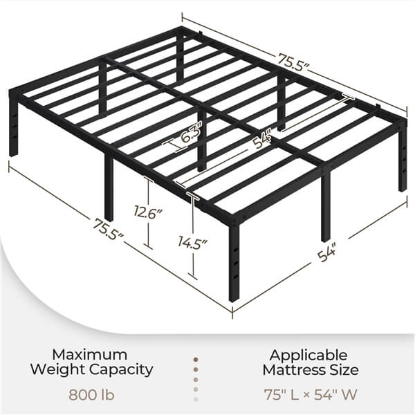 king size metal bed frame with headboard