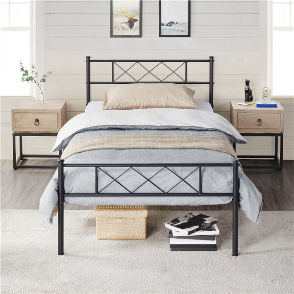 wood metal bed frame