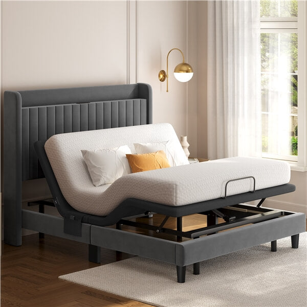 Yaheetech Adjustable Bed Frame with Massage and Remote — yaheetech