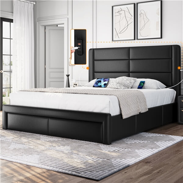 Yaheetech Bed Frame with 3 Drawers yaheetech.shop