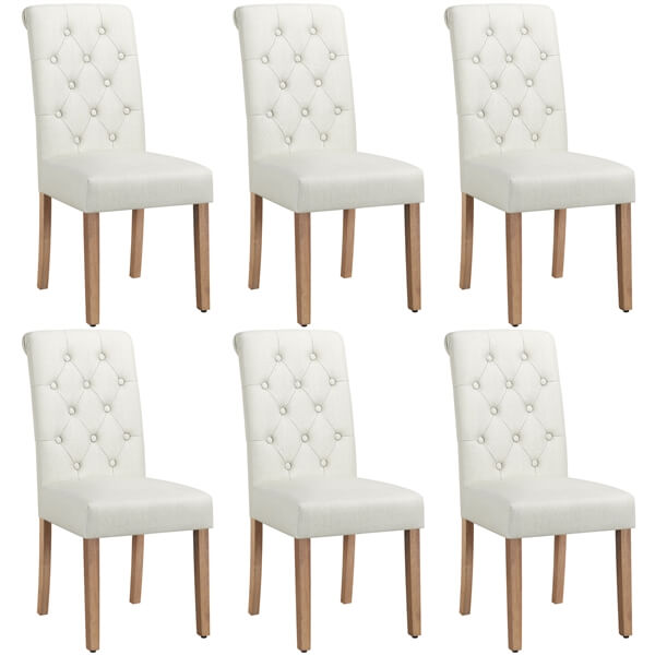 Yaheetech Dining Chairs Set of 6 Fabric Upholstered Dining Chairs