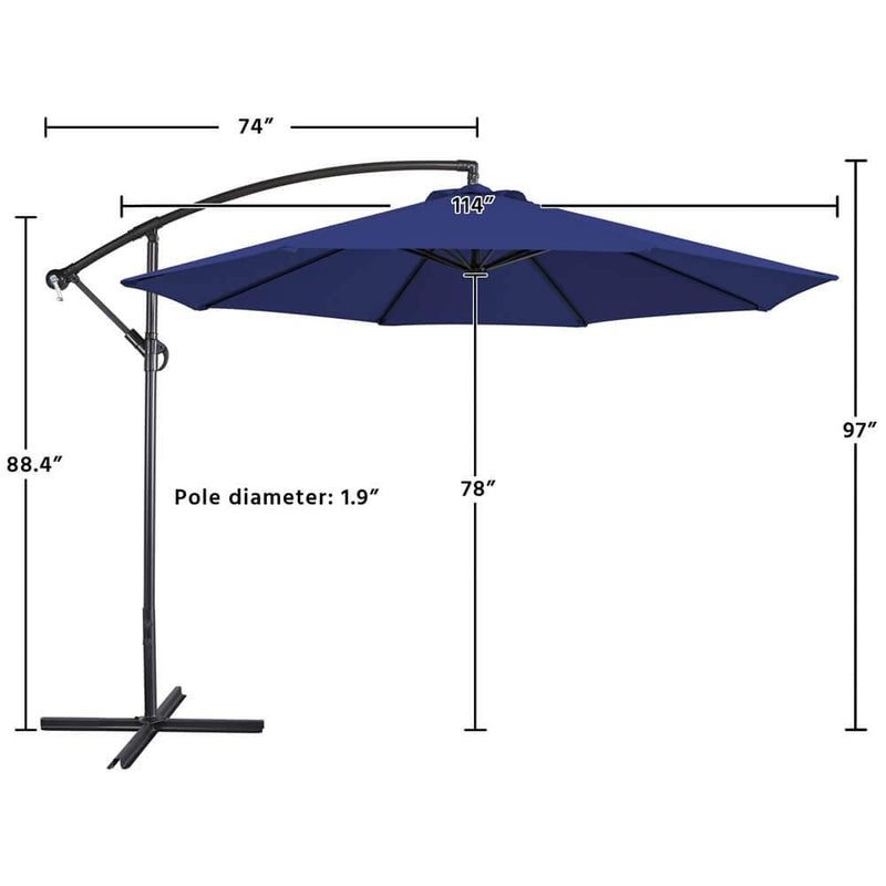 Yaheetech 10FT Outdoor Hanging Cantilever Umbrella, 8 Ribs with Crank & Cross Base for Backyard Garden, Tan Yaheetech 10FT Outdoor Hanging Cantilever Umbrella, 8 Ribs with Crank & Cross Base for Backyard Garden, Tan