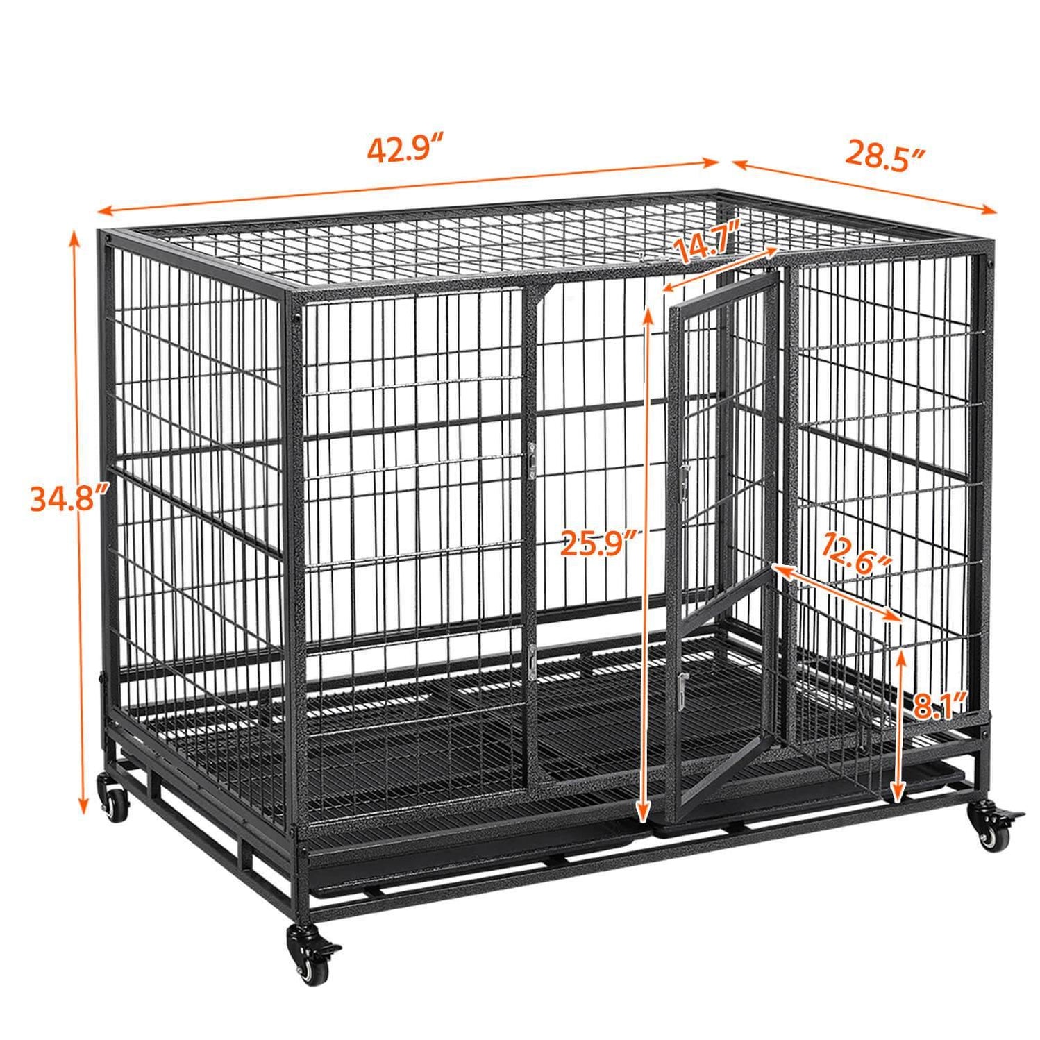 Yaheetech Rolling Dog Crate 43 Inch — yaheetech.shop