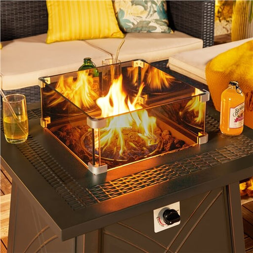 Square Fire Pit Wind Guard