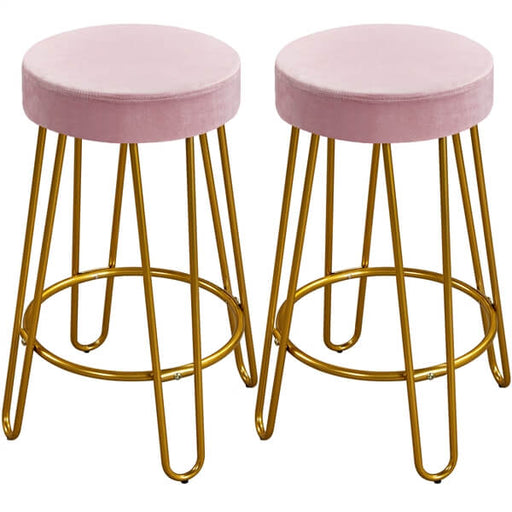 2PCS Counter Stools Pink