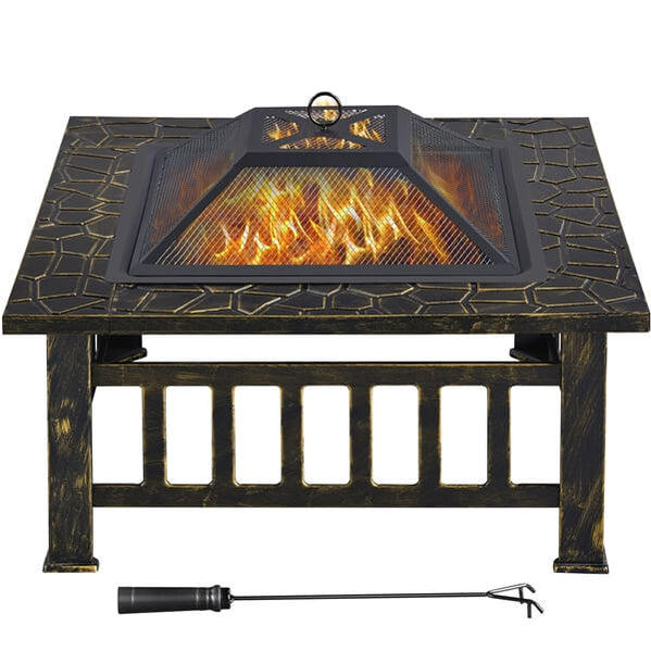 Yaheetech Multifunctional Fire Pit Table