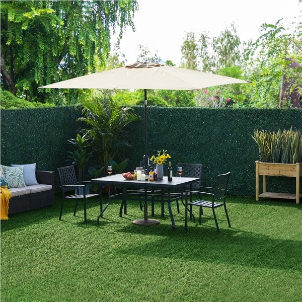 Yaheetech Artificial Grass 27PCS Indoor Outdoor Flooring Decor, Green
