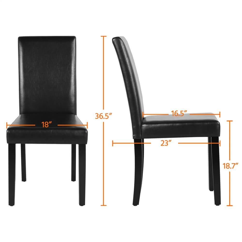 Yaheetech Set of 4 Dining Chairs Faux Leather High Back Kitchen