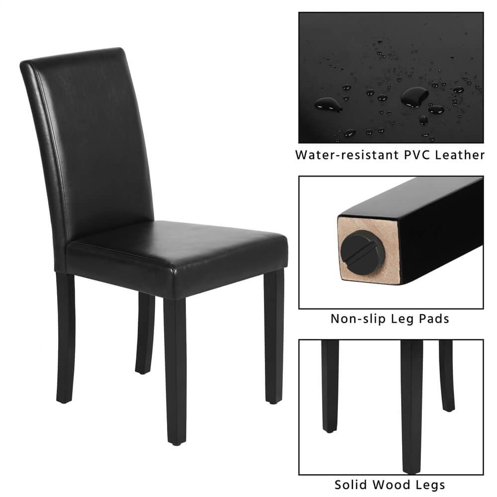 Yaheetech Set of 4 Dining Chairs Faux Leather High Back Kitchen
