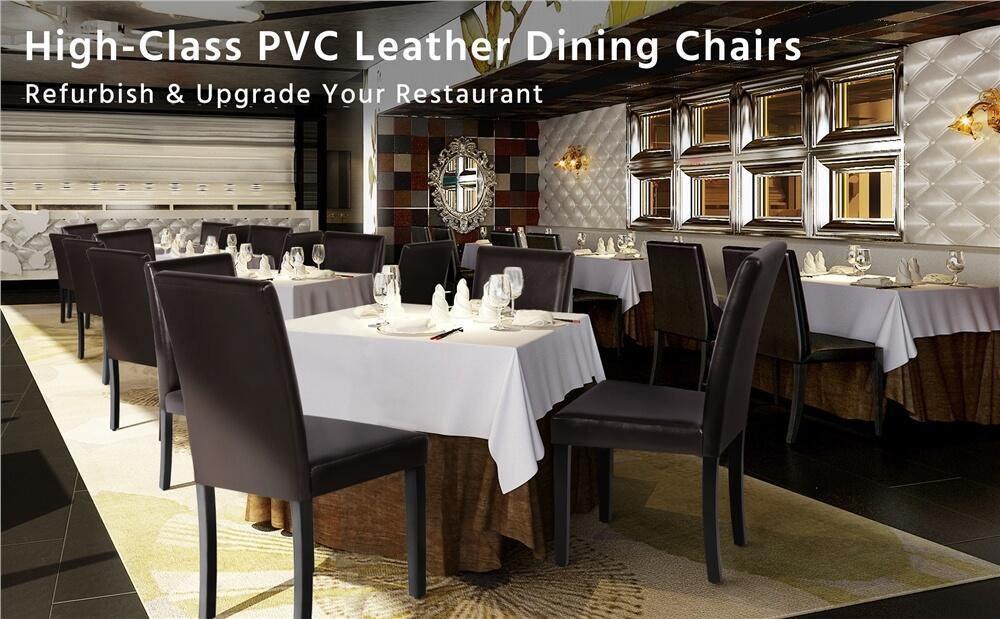 Yaheetech Set of 4 Dining Chairs Faux Leather High Back Kitchen