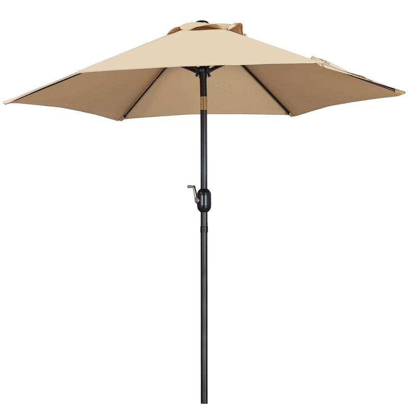 christmas tree shop patio umbrellas Yaheetech Canopy Market Umbrella with Push Button Tilt Tan
