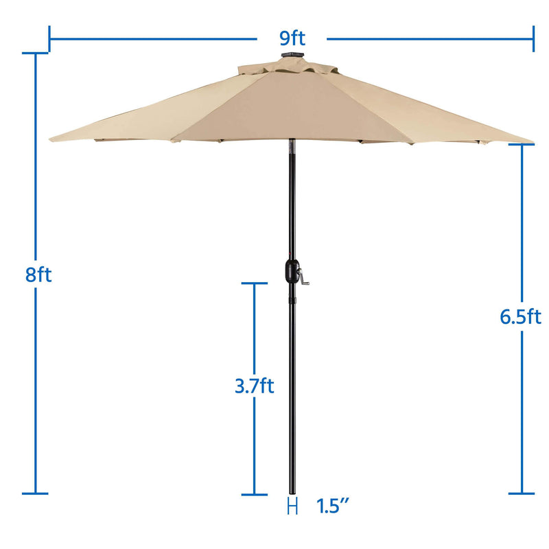 Yaheetech UV Protection Market Table Umbrella Dark Green
