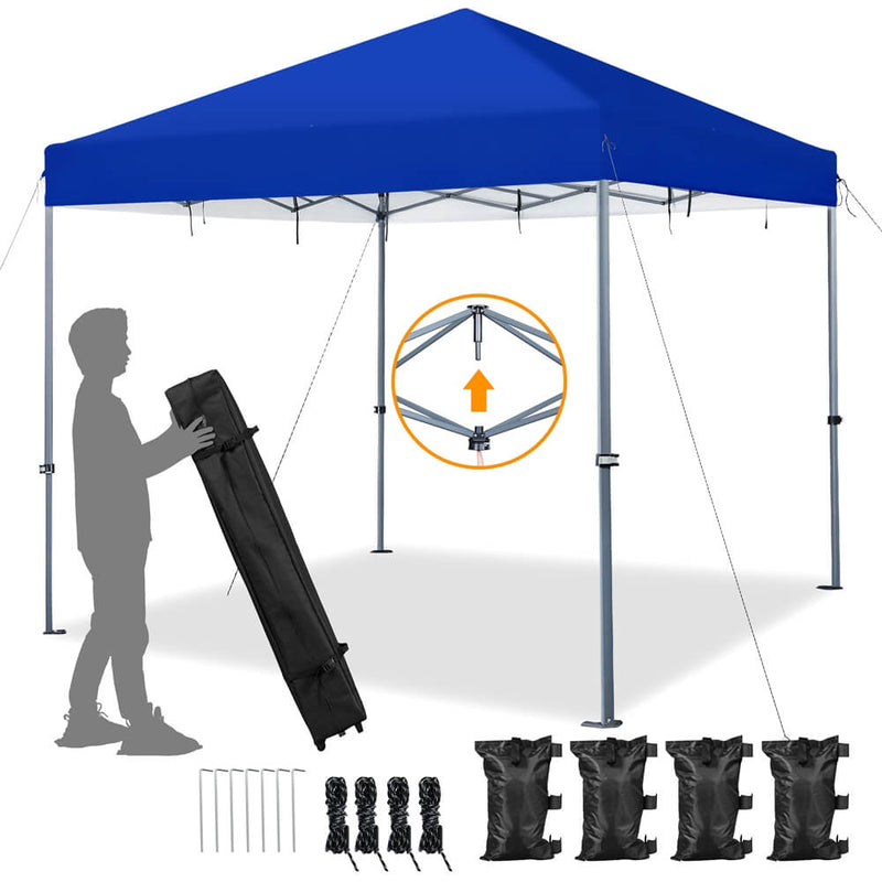 12x12 pop up tent Yaheetech Pop-up Canopy Tent 12'X12' for Home Backyard Parties, Blue