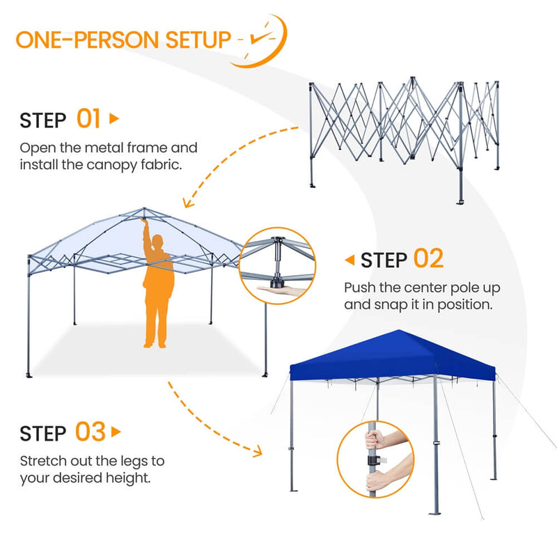 12x12 pop up tents Yaheetech Pop-up Canopy Tent 12'X12' for Home Backyard Parties, Blue