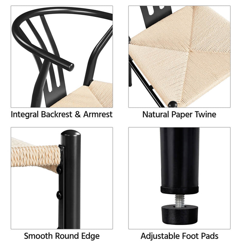 2PCS Weave Arm Chair