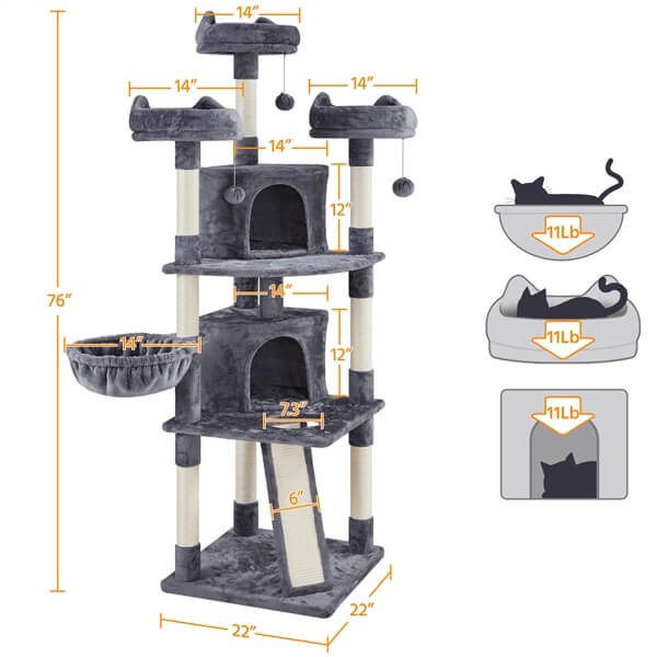 Yaheetech Multilevel Cat House Plush Cat Tower — yaheetech.shop