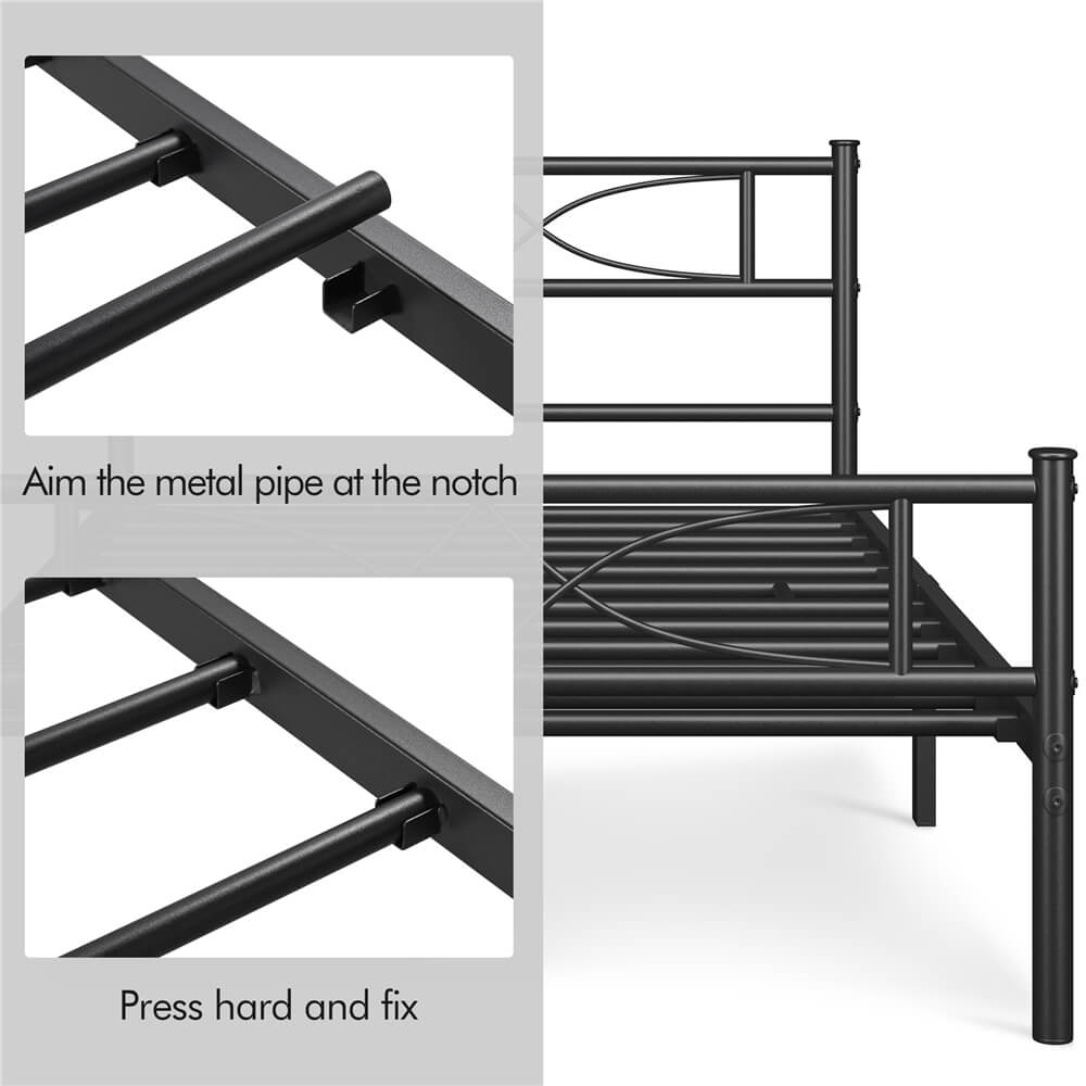 【色: ブラック】Yaheetech ベッドフレーム ダブルベッド 135x19 Yaheetech Simple Metal Bed Frame — yaheetech.shop