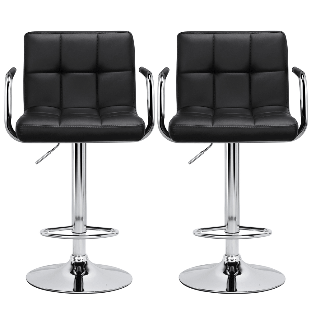 Yaheetech 2pcs Swivel Bar Chairs Adjustable Bar Stools