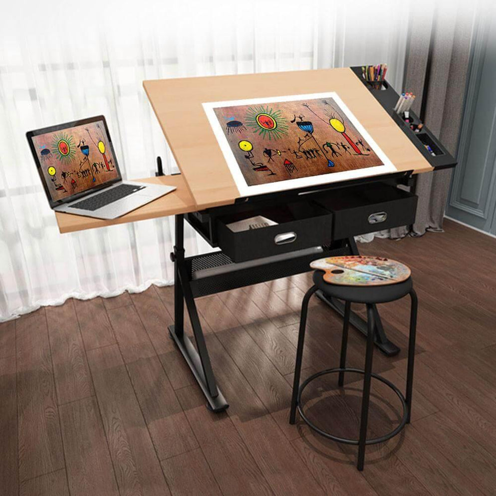 Yaheetech Height Adjustable Drawing Table Desk Work Station — yaheetech ...