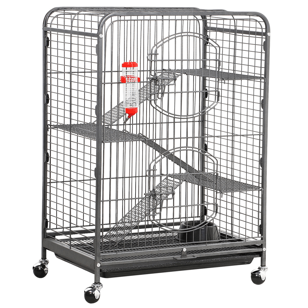 137cm Rat Cage 2-Story Rolling Metal Small Animal Cage for  Ferret/Chinchillas