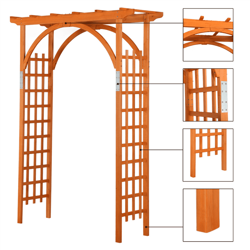 7FT Wood Garden Arbor