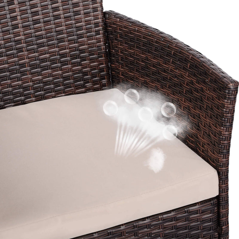 Yaheetech Three Piece Suit Rattan Chairs and Table