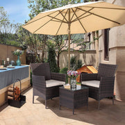 Yaheetech Three Piece Suit Rattan Chairs and Table