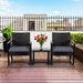 Yaheetech Set of 3 Wicker Chairs & Table
